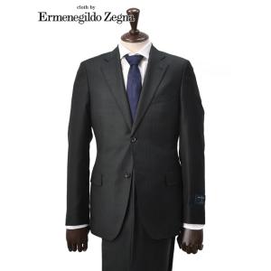 エルメネジルド ゼニア cloth by Ermenegildo Zegna シングルスーツ メンズ ストライプ柄 チャコールグレー TROFEO スペルラティボ 日本製｜deradera