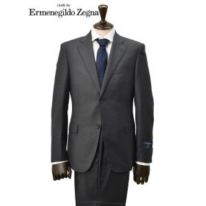 エルメネジルド ゼニア cloth by Ermenegildo Zegna シングルスーツ メンズ チャコールグレー スペルラティボ TROFEO　トロフェオ ウール 日本製｜deradera