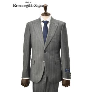 エルメネジルド ゼニア cloth by Ermenegildo Zegna シングルスーツ メンズ 2つ釦フロント グレー スペルラティボ ELECTA エレクタ ウール ピークドラペル｜deradera