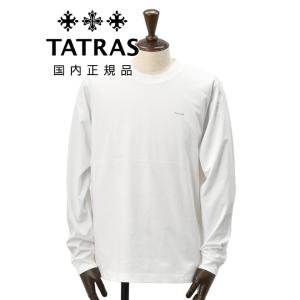 タトラス TATRAS 長袖Tシャツ メンズ シカード SICADO クルーネックカットソー ホワイト 白 40ゲージコットン 左袖エンボスロゴ 国内正規品｜deradera