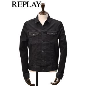 リプレイ REPLAY ストレッチデニムジャケット メンズ Gジャン HYPER FLEX BIO ハイパーフレックス ブラックウォッシュ 国内正規品 でらでら 公式ブランド