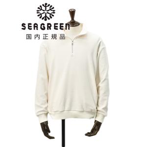 シーグリーン Seagreen ハーフジッププルオーバー メンズ スタンドネック パイル素材 アイボ...