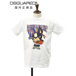 ディースクエアード DSQUARED2 半袖Tシャツ メンズ クルーネック 愛犬モチーフプリント ホ...