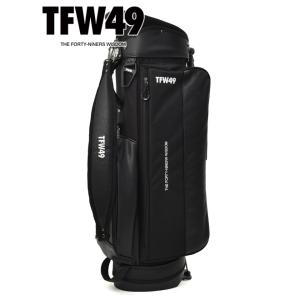 TFW49 ティーエフダブリューフォーティーナイン キャディーバッグ メンズ ゴルフバッグ スタンド型 レザー×ナイロン ブラック 黒 軽量 国内正規品