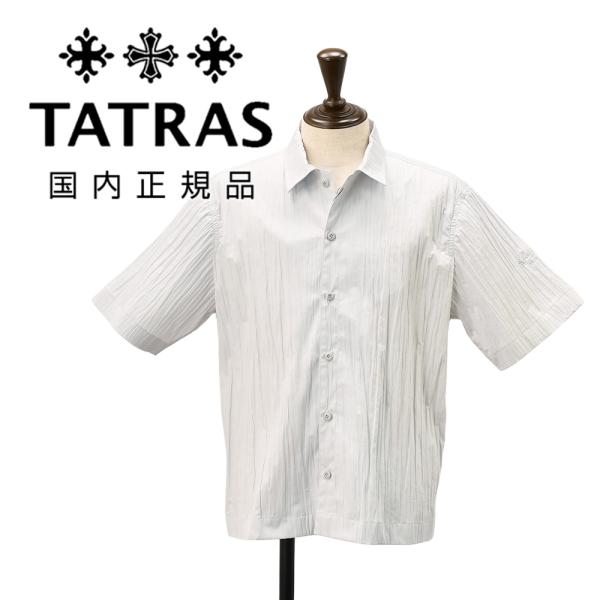 タトラス TATRAS ハーフスリーブシャツ メンズ ティノス TINOS シワ加工コットンツイル ...