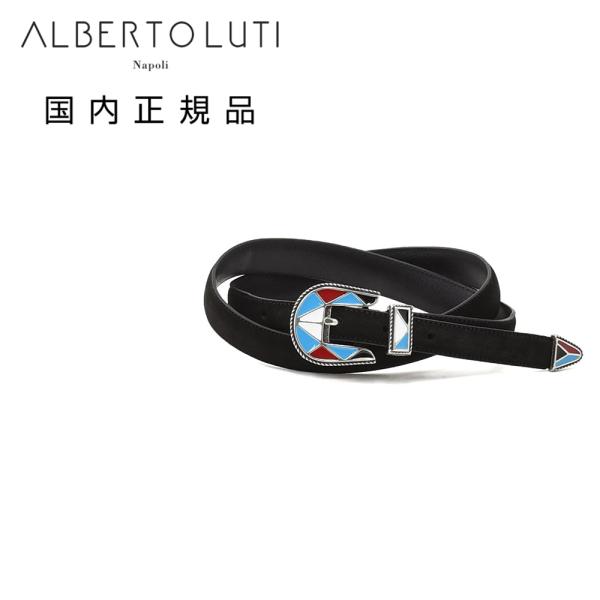 アルベルト ルティ ALBERTO LUTI　レザーベルト メンズ プンターレ カーフスエードレザー...