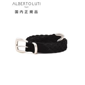 アルベルト ルティ ALBERTO LUTI　レザーメッシュベルト メンズ プンターレ カーフスエー...