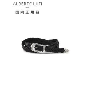アルベルト ルティ ALBERTO LUTI　レザーメッシュベルト メンズ プンターレ スムースレザ...