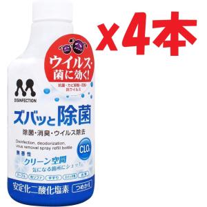 4本セット プロスタッフ(Prostaff) 除菌&消臭剤 ズバッと除菌スプレーつめかえ 除菌&消臭&ウィルス除去 安定化二酸化塩素 300ml C-72 SHUTTER
