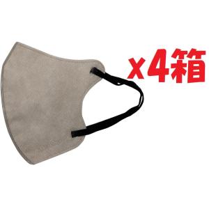 4箱セット [RAFFINATO] 冷感 0.45 弓型 バイカラー不織布 3D立体マスク 20枚入【箱入】 (グレージュ×ブラック, M) SHUTTER