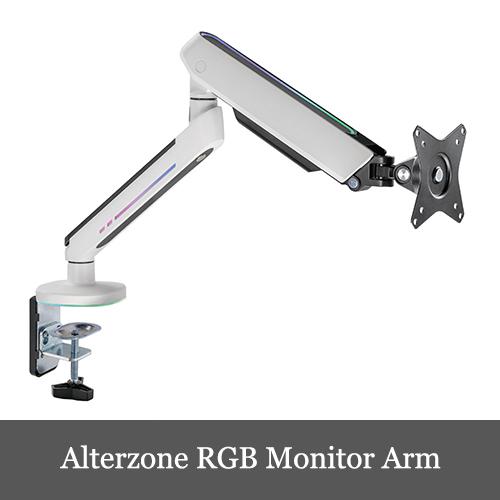 Alterzone ゲーミングモニターアーム シングル 白 RGB 17~34インチ 最大耐荷重9K...