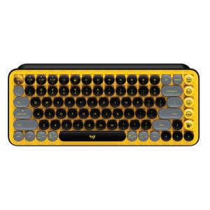 Logitech Pop Keys Yellow メカニカル ワイヤレス キーボード イエロー 英語配列 bluetooth Logi Bolt Unifying非対応 一年間保証輸入品｜
