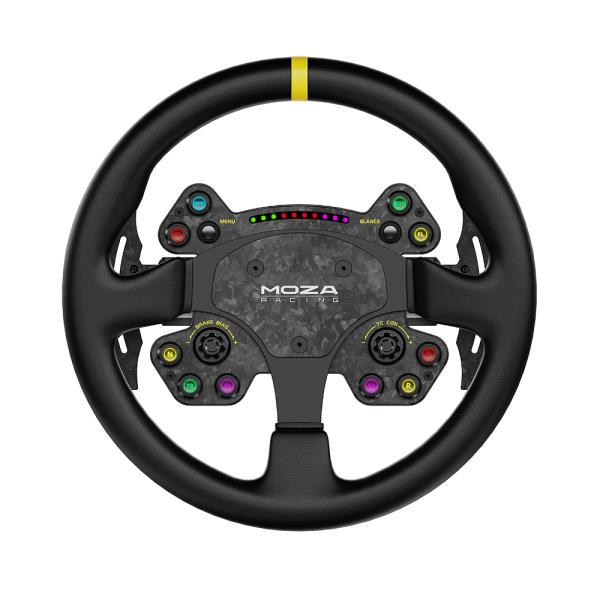 Moza RS V2 Steering Wheel ステアリング ホイール 本革グリップ RGB 国...