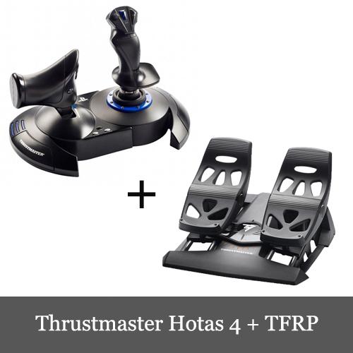Thrustmaster T.Flight Hotas 4 + TFRP フライト スティック ペダ...