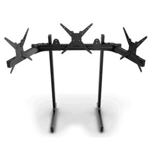 Trak Racer アルミ フロア トリプルモニタースタンド-最大45インチのモニター 国内正規品 TR80-TRIFM-BLK｜DELESHOP
