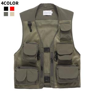 一部！多機能ベストお釣りベストアウトドアベストメンズアウトドアウェアメッシュ取り外し作業服お釣りカメラマン登山ミリタリー