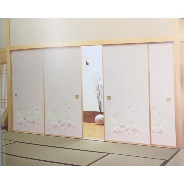 ふすま紙 襖紙 (日新第12集) No.802 (サイズ100×203cm) 和風・桜・かわいい・キ...