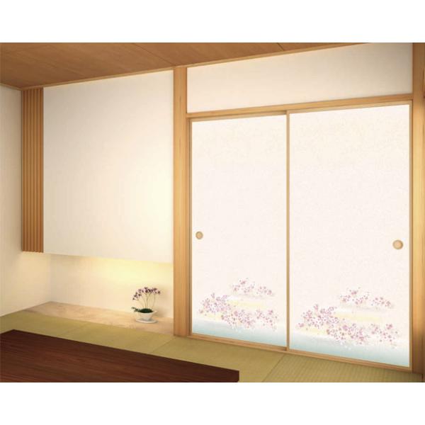 【襖紙 ふすま紙】山水 No.202 桜柄 和モダン ピンク 桜の花リメイク 張り替え用 幅96×丈...
