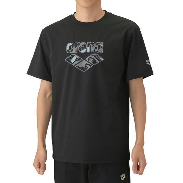 公式 アリーナ 直営店限定 半袖Tシャツ ビッグロゴ メンズ レディース 吸汗 ストレッチ 水泳 ス...