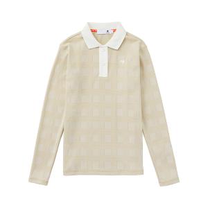 セール 公式 ルコックスポルティフ ゴルフ チェック長袖ポロシャツ レディース 吸汗速乾 ストレッチ UVカット LG4FLS03L 24FW