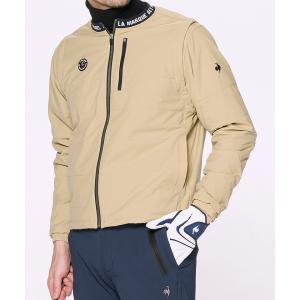 公式 ルコックスポルティフ ゴルフ ノーカラー 2WAYブルゾン メンズ 撥水 防風 ストレッチ ジャケット LG4FWB06M 24FW