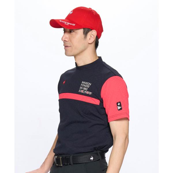公式 ルコックスポルティフ ゴルフ モックネック半袖シャツ メンズ 吸汗速乾 ストレッチ UVカット...