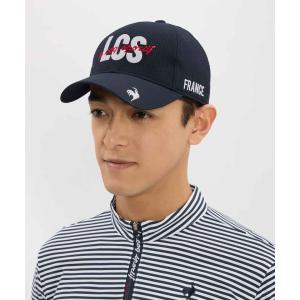 公式 ルコックスポルティフゴルフ ストライプ柄キャップ メンズ ビン皮部分 接触冷感 部分抗菌防臭 部分吸汗速乾 帽子 LG6SCP01M 26SS