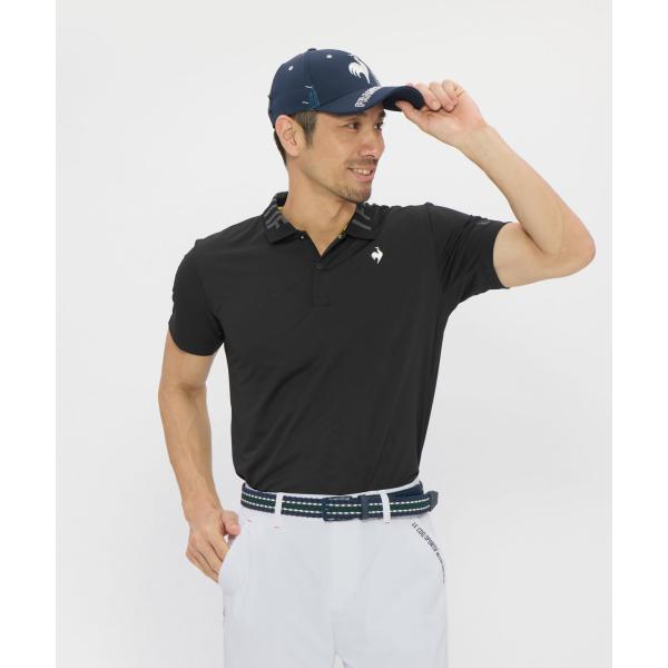 公式 ルコックスポルティフゴルフ ストレスマッピング襟ロゴ半袖シャツ メンズ 吸汗速乾 ストレッチ ...