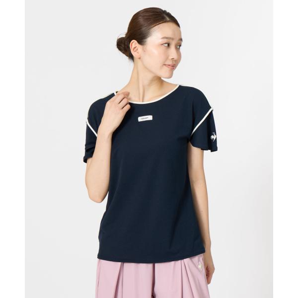 公式 ルコックスポルティフ シアーニット袖フレア半袖Tシャツ レディース 吸汗速乾 ストレッチ ジム...