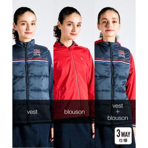 【マンシングウェア】美品 セットアップ 中綿 LLサイズ レディース Munsingwear 公式 マンシングウェア 2WAYブルゾン レディース 撥水