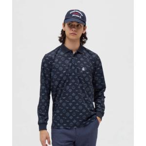 美品 マンシングウェア ゴルフ ポロシャツ ウェア 総柄 Lサイズ Munsingwear（マンシングウェア） 公式 10 YEARS LONG SLEEVE POLO