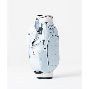 Munsingwear ゴルフキャディバッグ ホワイト/グレー　フード付き Munsingwear マンシングウェア スポーティデザインキャディ