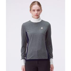 公式 ランバン スポール ブロッキング起毛スムース長袖シャツ 2WAYストレッチ レディース 日本製 ゴルフ 日常使い おしゃれ VG5FLS91L 25FW