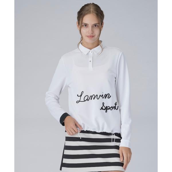 公式 ランバン スポール ロゴ刺繍デザイン 長袖シャツ レディース 吸汗速乾 UVカット クーリング...