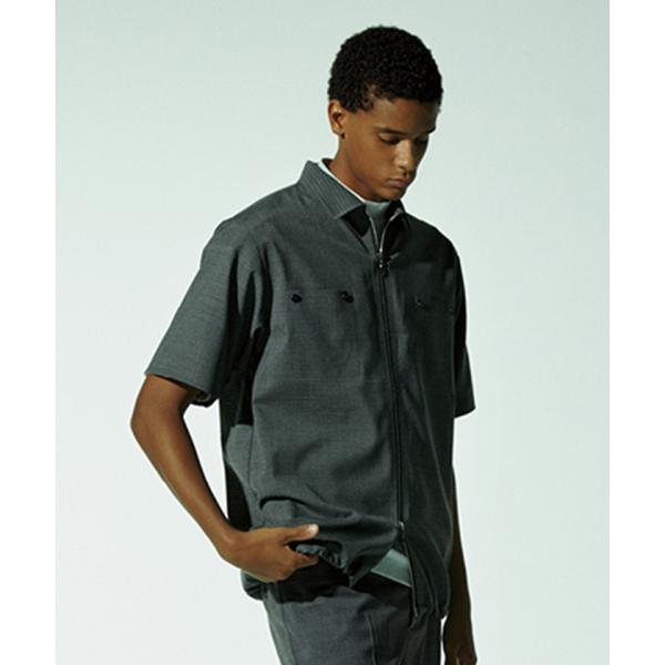 公式 ランバン スポール オーバーサイズ衿付き半袖シャツブルゾン メンズ ウィンドブレーカー ゴルフ...