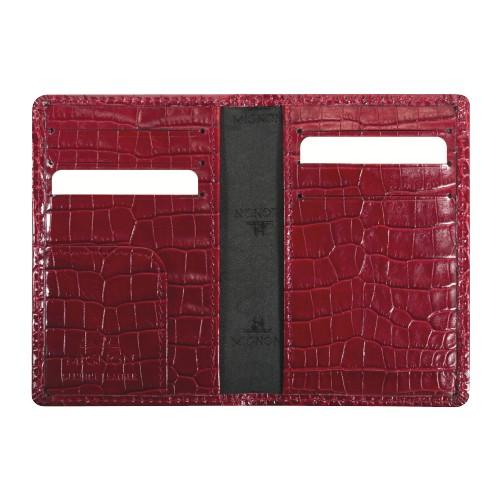 【ＭＩＧＮＯＮ】カードケース　クロコサヴァナ　レッド