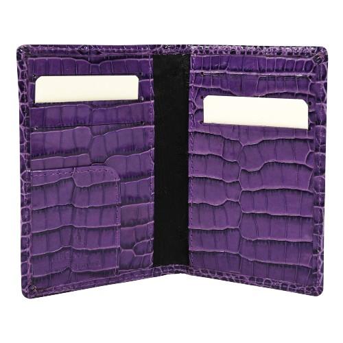 【ＭＩＧＮＯＮ】カードケース　クロコサヴァナ　バイオレット