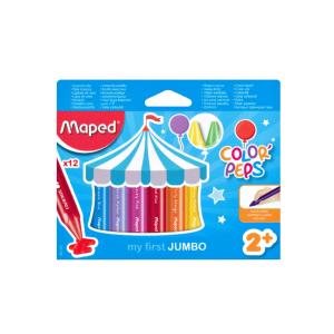 Maped マペッド カラークレヨンワックス １２色 ジャンボ 好評
