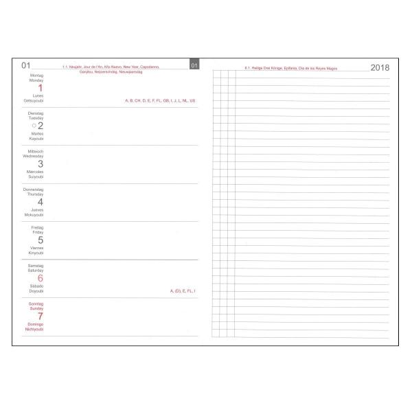 【X47】2026 A6 Weekly Calendar Left ウィークリーカレンダー レフト ...