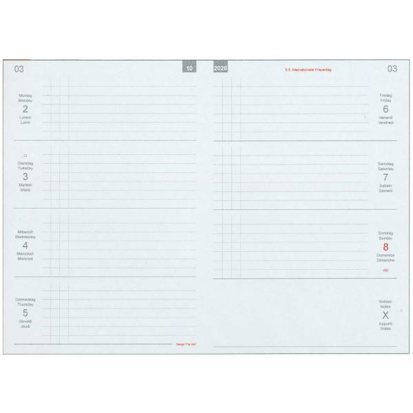 【X47】2026 A6 Weekly Calendar Horizontal ウィークリーカレンダ...