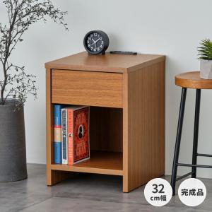 ナイトテーブル サイドテーブル 幅30cm コンセント付 スリム ベーシックプラス 7｜design-furniture-dvp