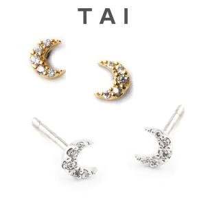 TAI JEWELRY(タイジュエリー) ミニパブムーン ピアス MINI PAVE MOON EARRINGS ロンハーマン取扱｜designbox