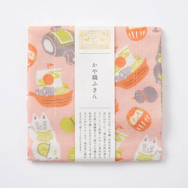 かや織ふきん めでた 招き猫 中川政七商店 日本製 キッチンクロス 布巾 台ふき 贈り物 ギフト か...