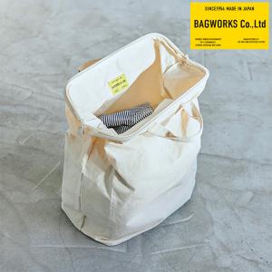 ランドリーバッグ 布 折りたたみ 自立 おしゃれ 綿 日本製 バックワークス BAGWORKS LAUNDRYMAN｜designers-labo-jp