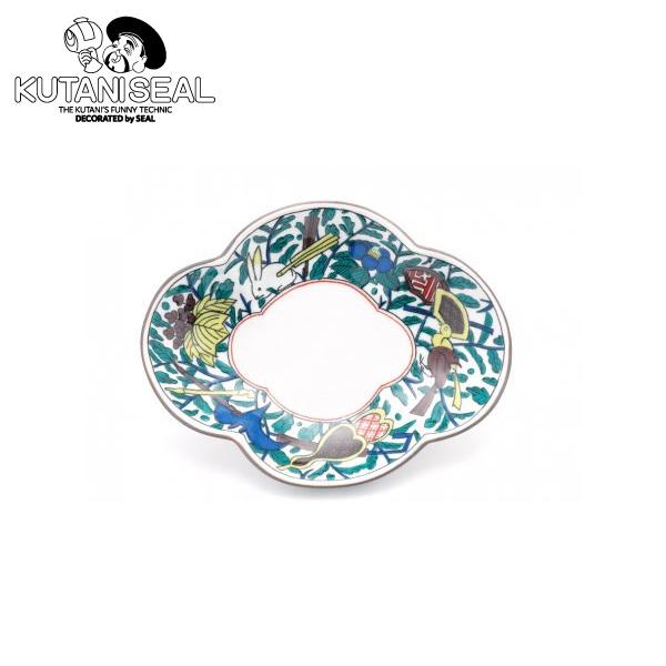 九谷焼 鉢 皿 木瓜鉢 草花に道具文 クタニシール KUTANI SEAL