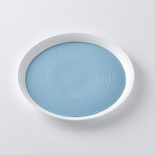波佐見焼 丸皿 プレート 24cm ブルースプレッド 一真窯 トルコブルー おしゃれな和食器