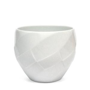 波佐見焼 一真窯 丸カップ 面取り流し白い 陶器 食器