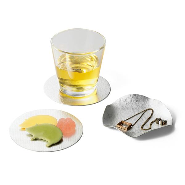 能作 すずまる 曲がる錫の小皿　コースター アクセサリートレイ