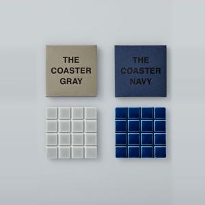 タイル製 コースター 四角 ネイビー グレー 日本製 THE COASTER｜Designers&labo.jp