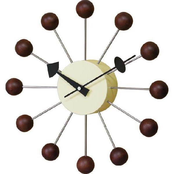 George Nelson(ジョージ・ネルソン)　掛け時計　Ball Clock Walnut（ボー...